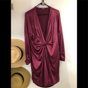 Fashion Nova Plunge Neck Mini Dress